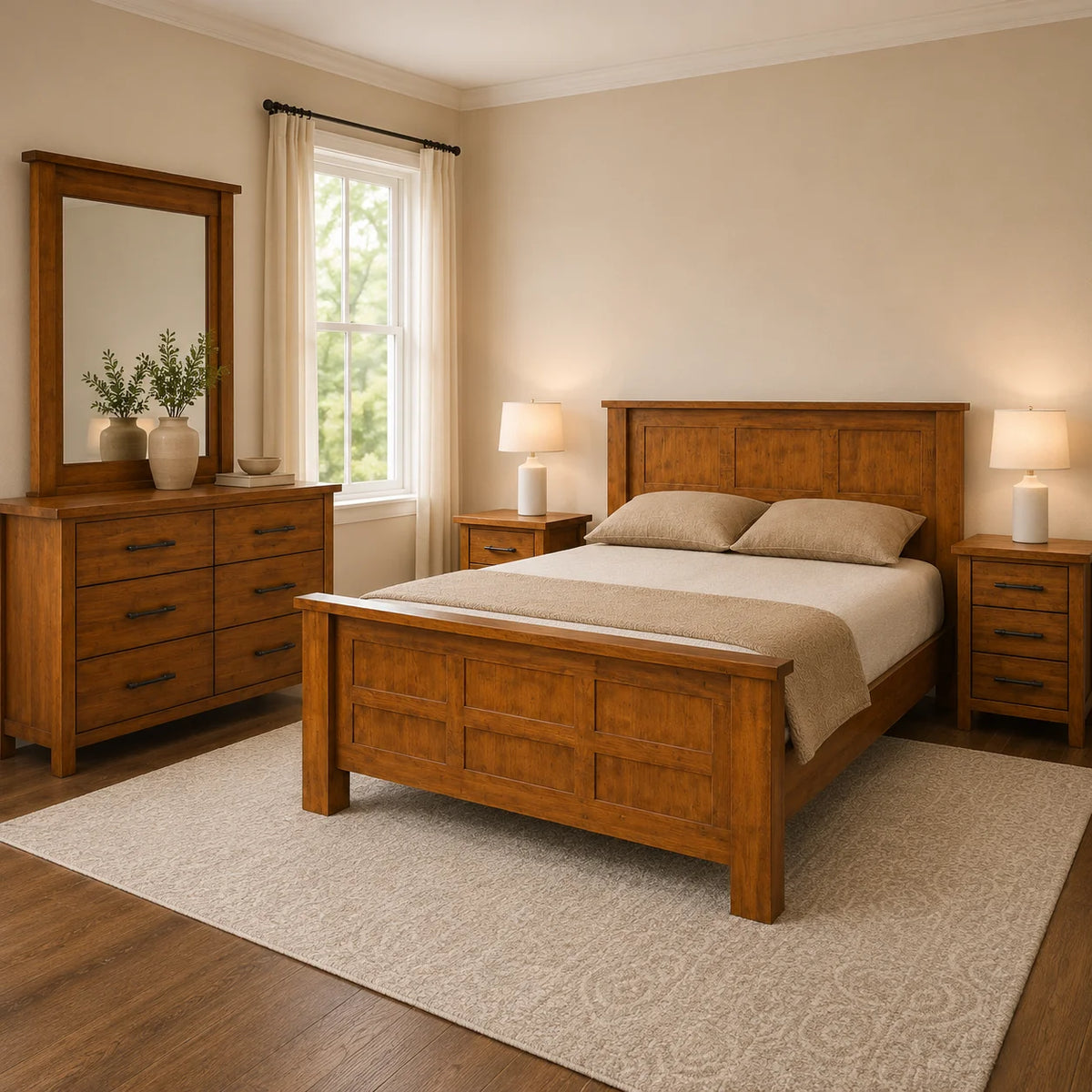 Woodgate Rustic Solid Pine Queen Bedroom Suite