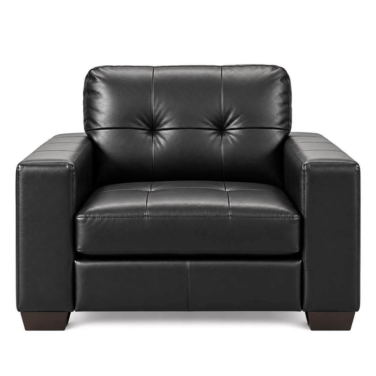 Aidan Air Leather Lounge Suite – Black