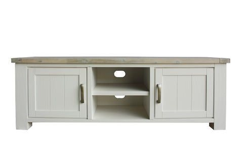 Ashland White Wash Solid Wooden TV Unit