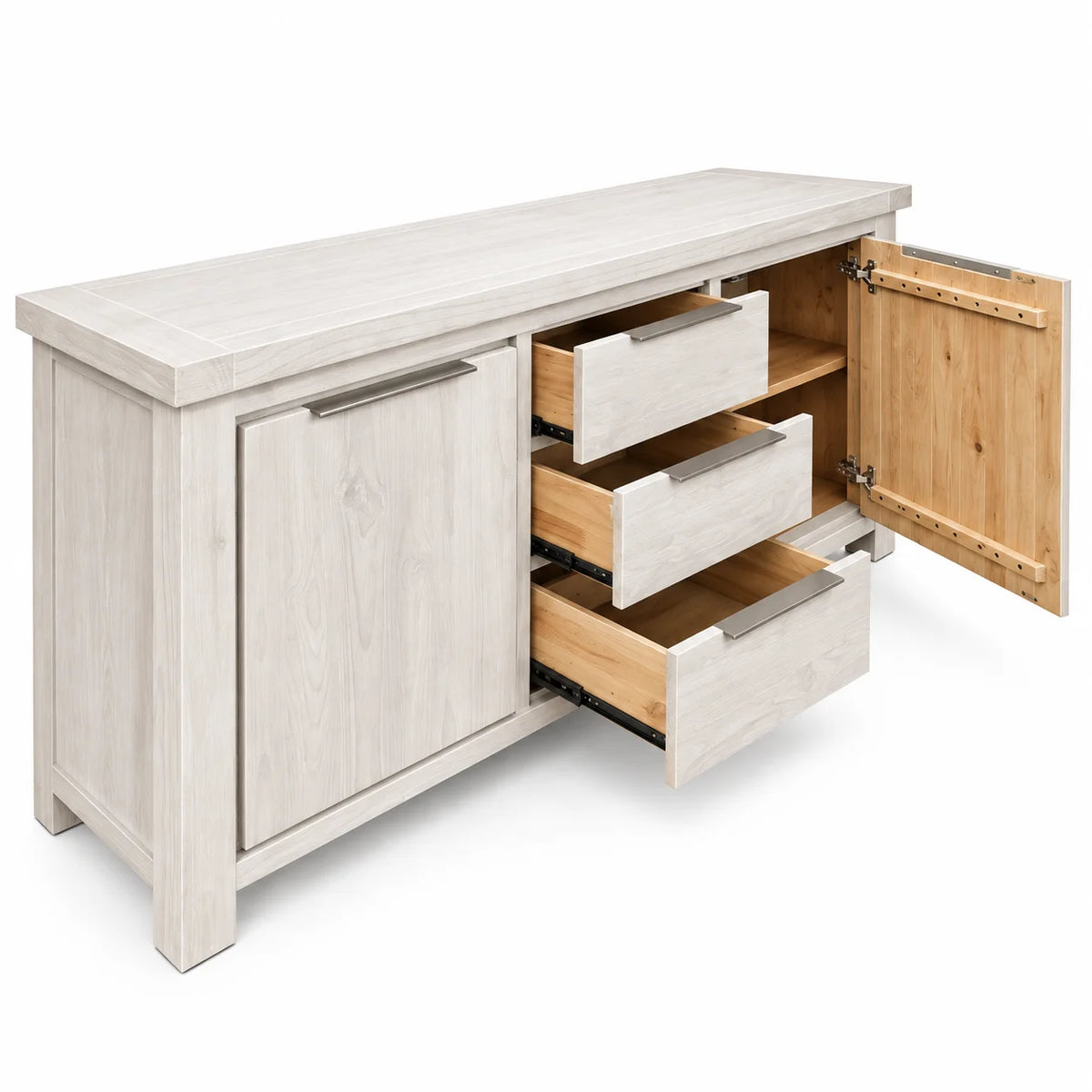 Aspen Solid Wood White Wash Buffet
