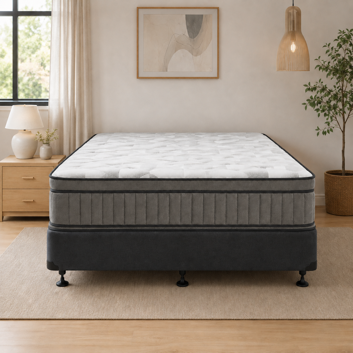Atlanta 5 Zone Pocket Spring Queen Mattress & NZ Made Bed Base