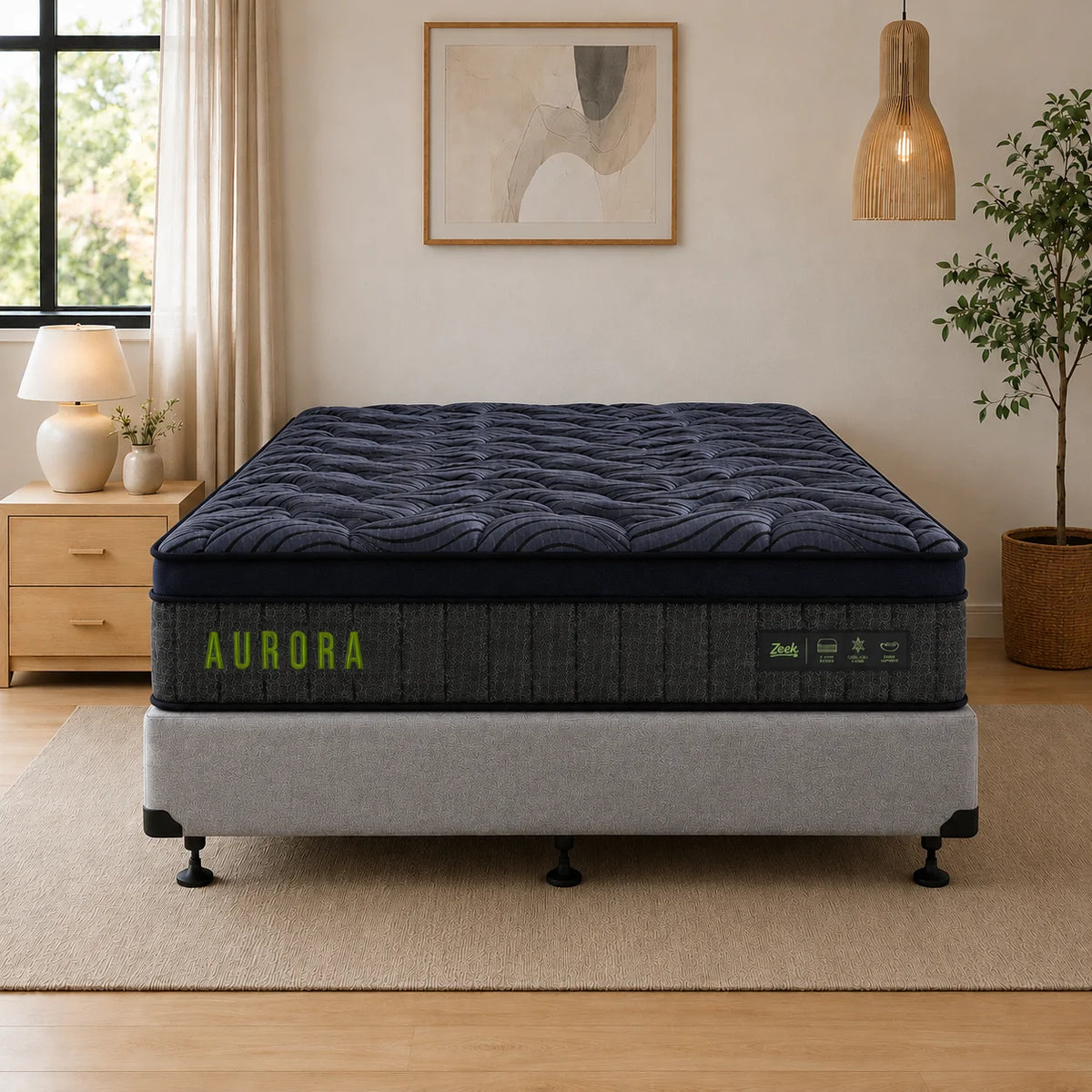 Queen Bed 2Pcs Aurora Queen Mattress & NZ Made Base