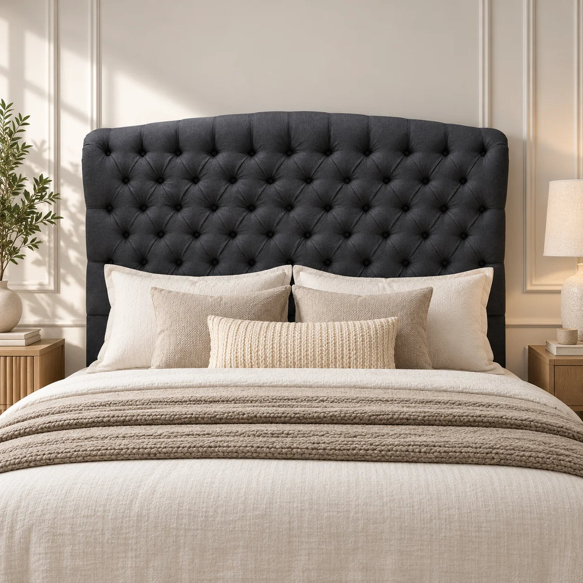 Birmingham Wing Headboard - Charcoal