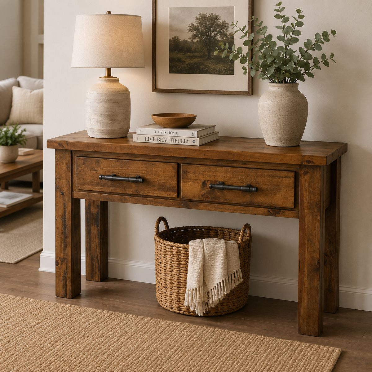 Woodgate Rustic Solid Wood Hall Table