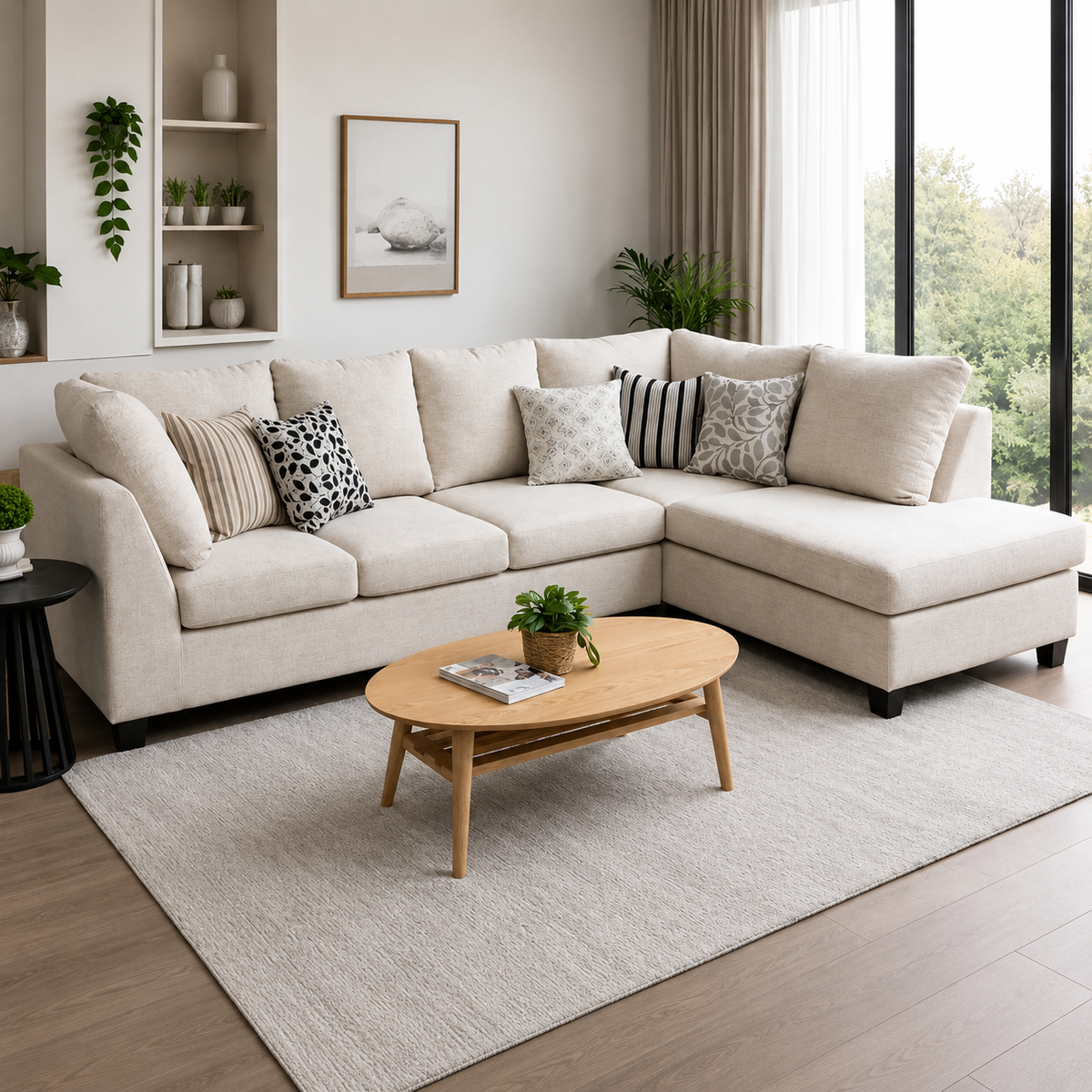 NZ Made 3 Seater with Chaise Lounge Suite - Hermana