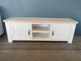 Ashland White Wash Solid Wooden TV Unit
