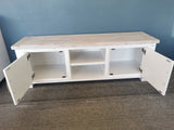 Ashland White Wash Solid Wooden TV Unit