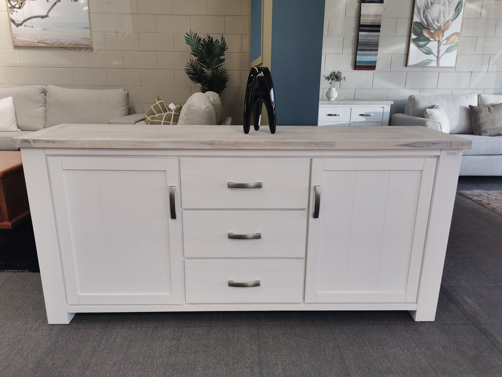 Ashland White Wash Solid Wooden Buffet - 1.8m