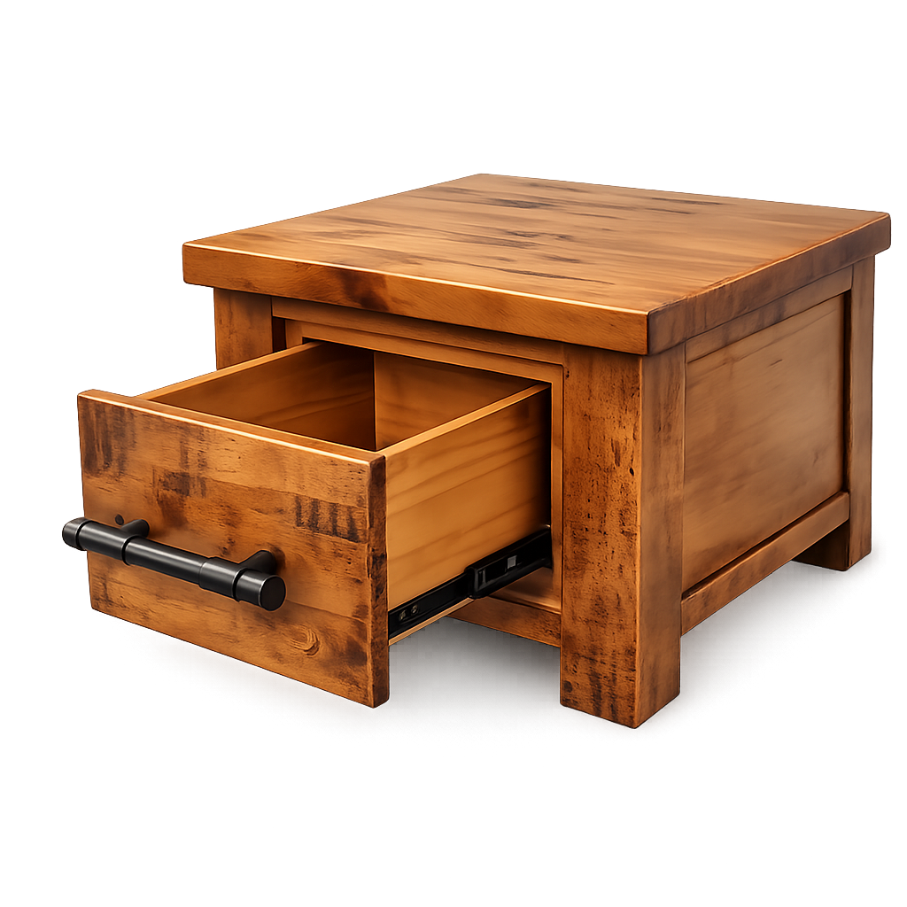 Woodgate Rustic Solid Wood 1 Drawer Side Table