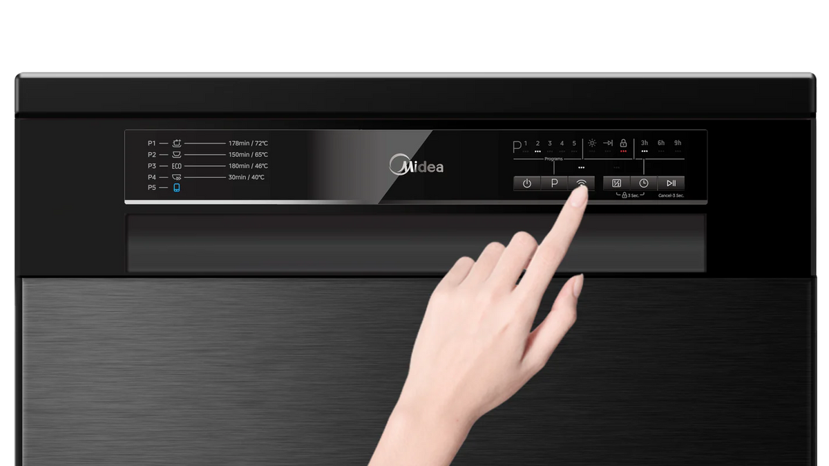 Midea 14 Place Setting Dishwasher Black Steel 3 - Year Warranty