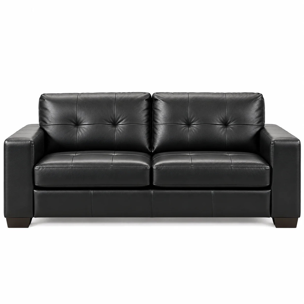 Aidan Air Leather 2 Seater Sofa β Black