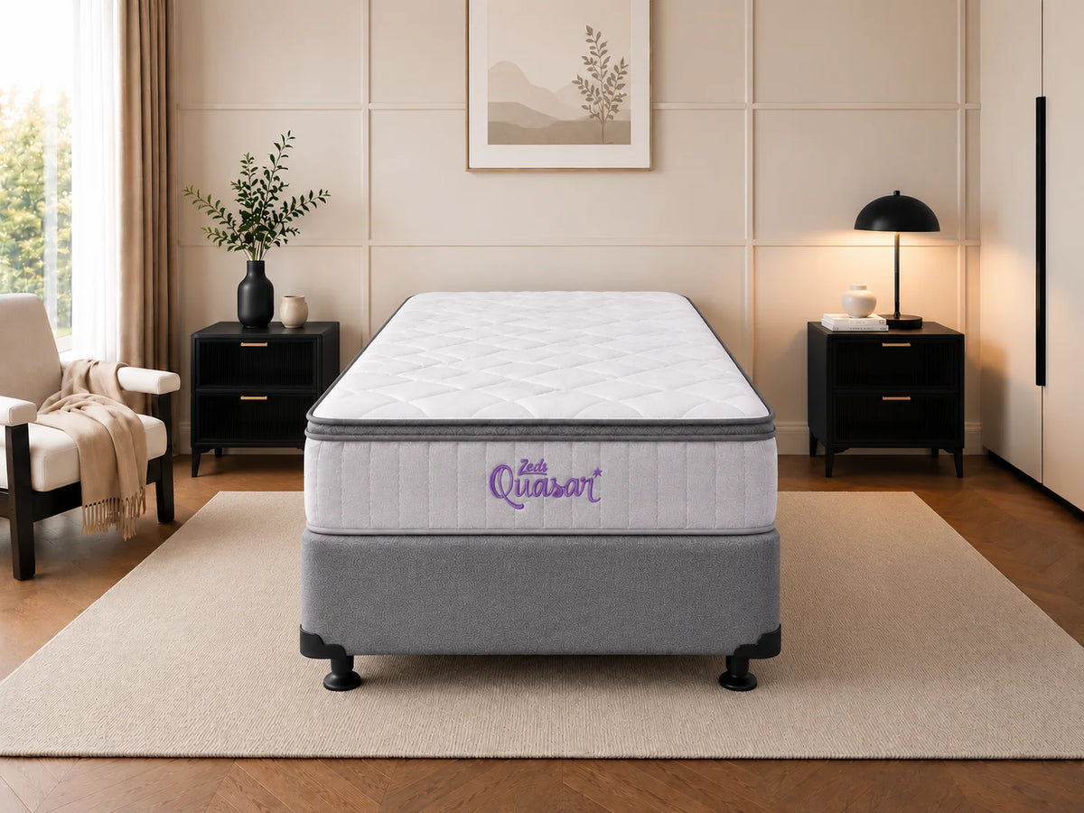 Quasar Pocket Spring Single Mattress & NZ Made Bed Base