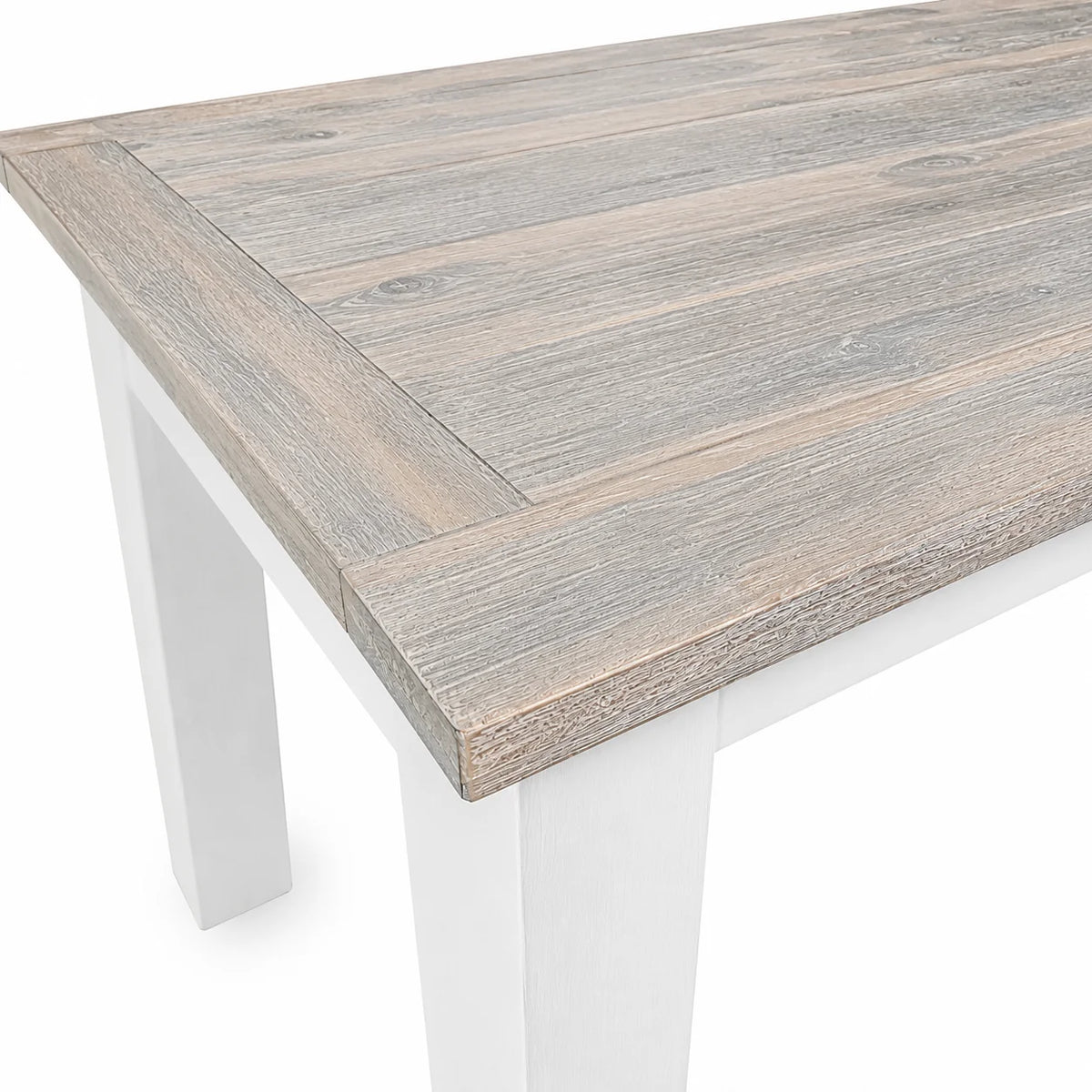 Ashland Solid Pine Dining Table – White Wash Coastal Style