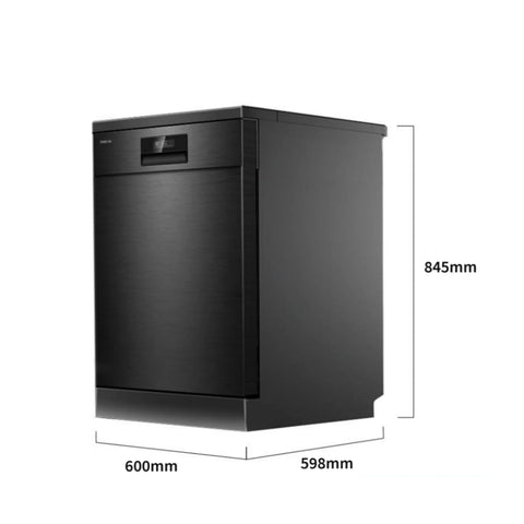 Toshiba 15 Place Settings Freestanding Dishwasher With UV Light & Auto Open DW-15F3(BS)-NZ with 3-year Warranty