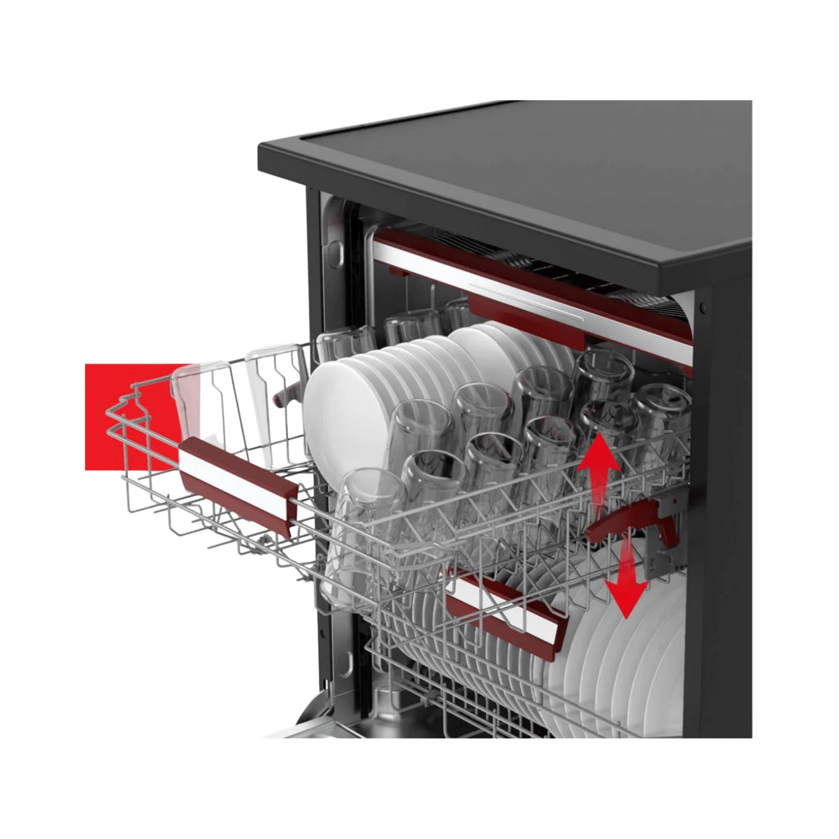 Toshiba 15 Place Settings Freestanding Dishwasher With UV Light & Auto Open DW-15F3(BS)-NZ with 3-year Warranty