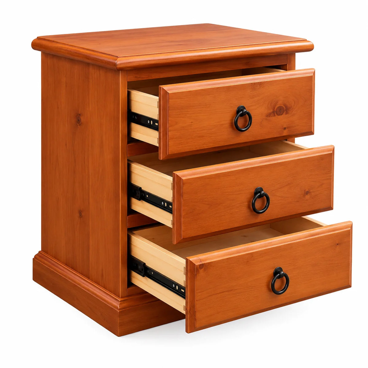 Troy Solid Pine 3 Drawer Bedside Table