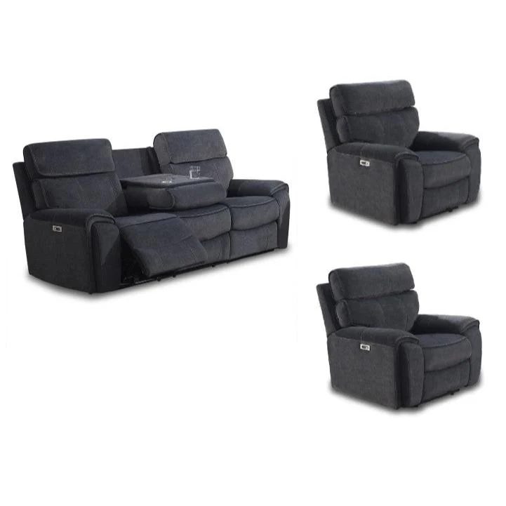 Little Rock Recliner Sofa with Power & USB Ports from