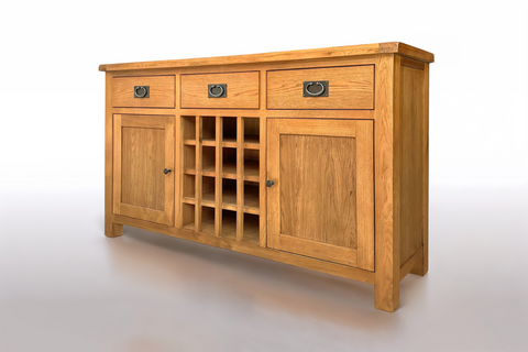 Riverland Oak Buffet 2 Door with Wine Rack - 1.5M