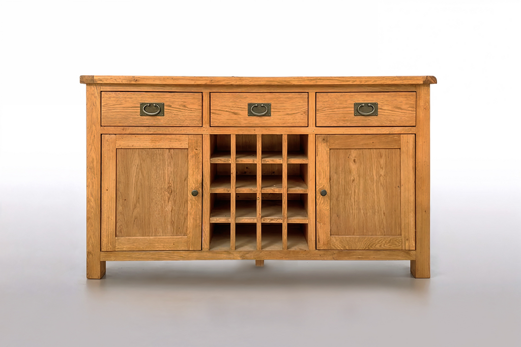 Riverland Oak Buffet 2 Door with Wine Rack - 1.5M