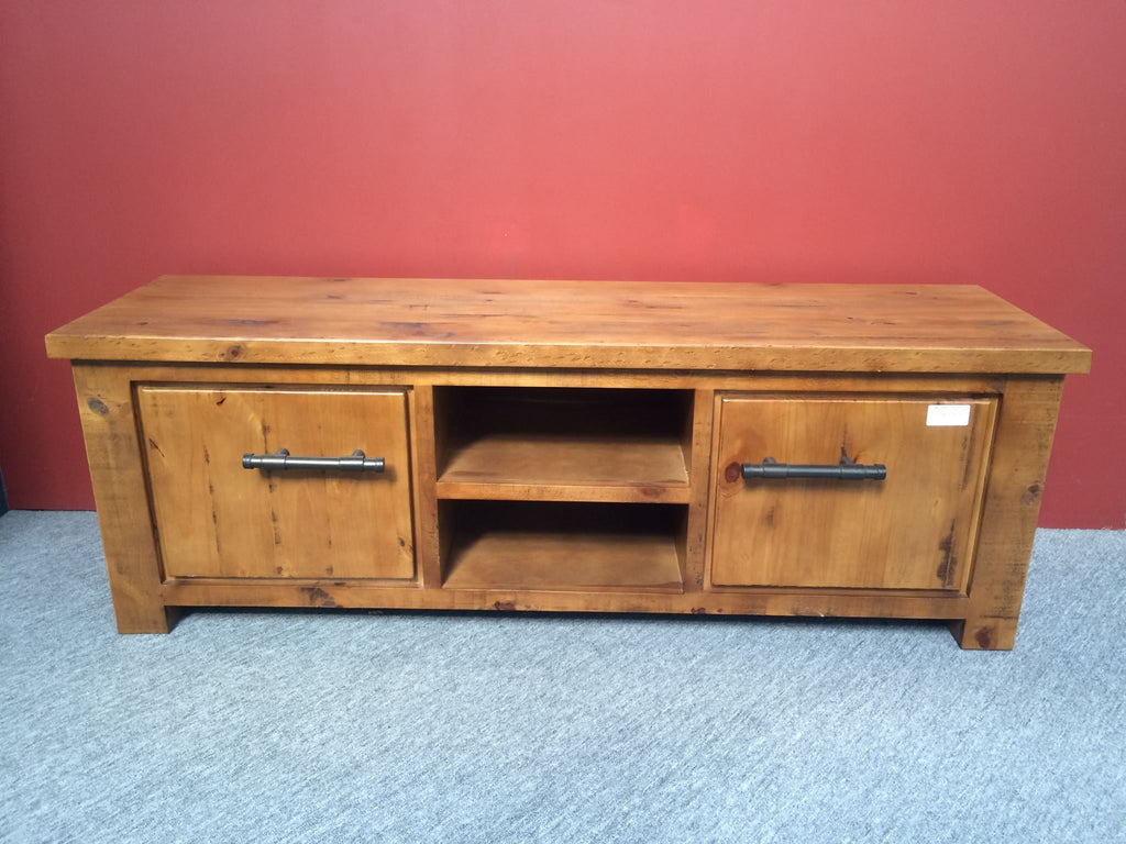Woodgate TV Entertainment Unit Solid Pine Wood Rough Sawn and Rustic