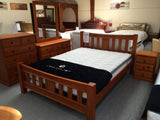 Troy 5PCS Queen Size Bedroom Suite Warm Honey Solid Pine Wood