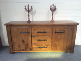 Wooden Buffet Solid Pine Wood Rough Sawn and Rustic