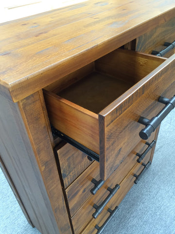 Woodgate Dressing Table With Mirror Solid Pine Wood Rough Sawn & Rustic Finish