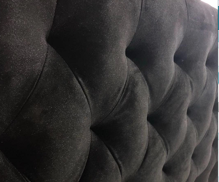 Seattle 1.4m Tall Black Velvet Headboard in Queen/ King/ Super king from