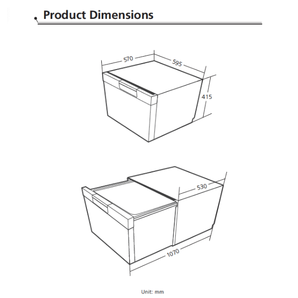 Midea 7 Place Settings Single Drawer Dishwasher Stainless Steel