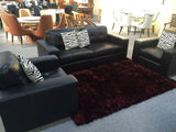 Aidan Black Bonded Leather Lounge Suite from