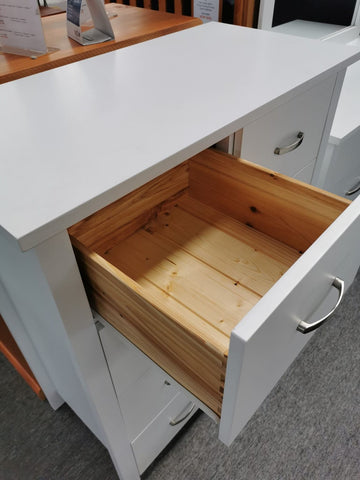 Pamela White Tallboy 5 Drawers Solid Pine Wood