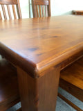 Fergus 7PCS Dining Suite Rustic Solid Pine Wood - 1.5m & 1.8m Table Avail. from
