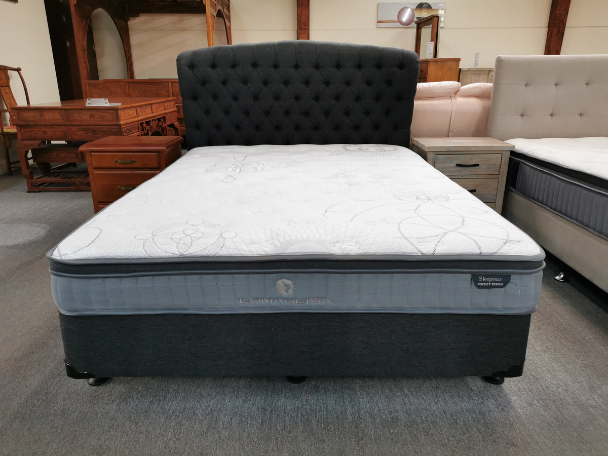 Bed 2Pcs NZ Made Base with a 23cm Thick Pocket Spring Mattress from