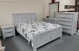 Amanda 4PCS Bedroom Suite Solid Wood White Wash in Queen/ King from