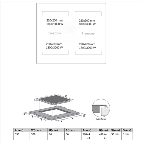 Midea 60cm Freezone Induction Cooktop MC-IF7222CCD - Midea | Home Appliances New Zealand