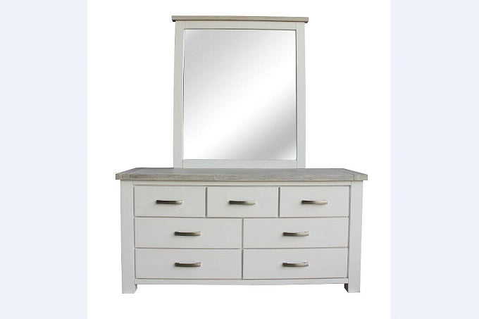 Ashland White Wash Wooden Dressing Table with Mirror