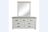Ashland White Wash Wooden Dressing Table with Mirror