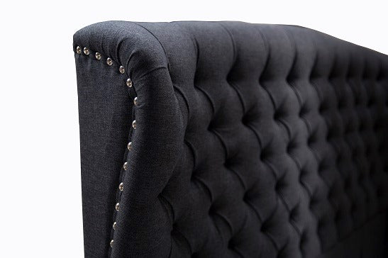 Birmingham Charcoal Fabric Headboard in Queen/ King/ Super King from