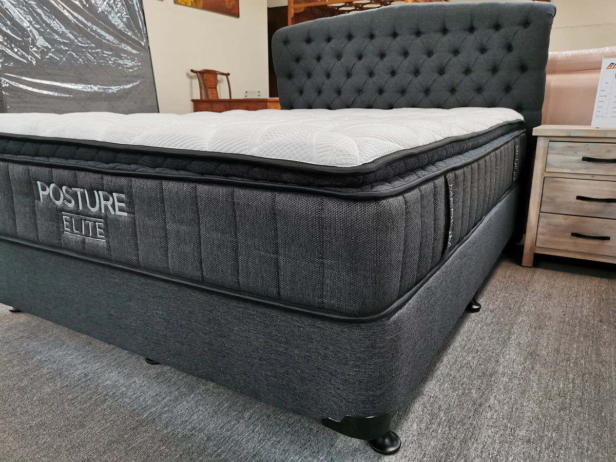 Birmingham Super King Bed 3PCS NZ Made Split Base, Headboard & Posture Elite Medim Mattress