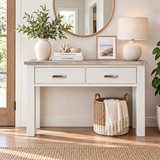 Ashland Solid Pine Hall Table – White Wash Coastal Style