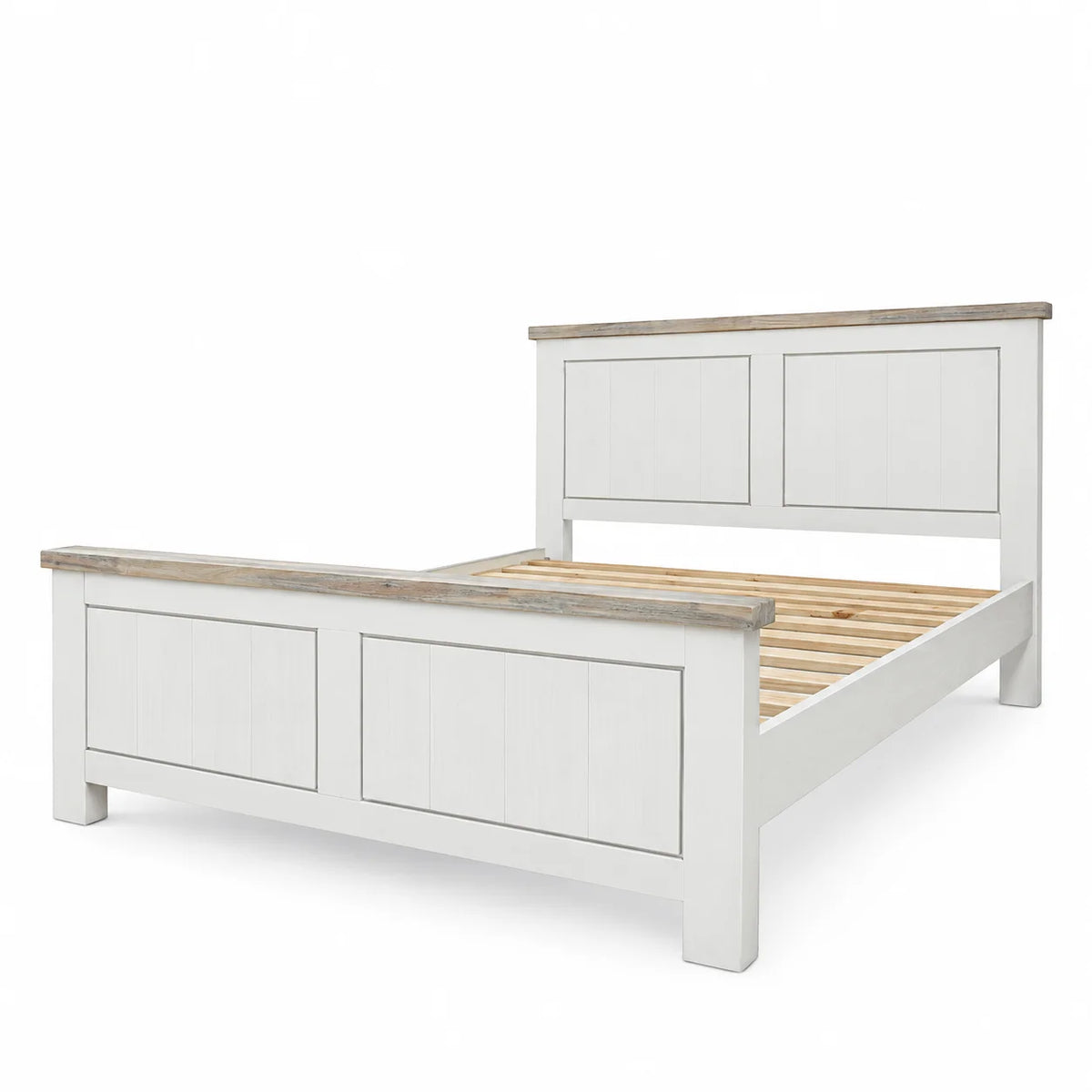Ashland Solid Wood White Wash Coastal Queen Bedroom Suite