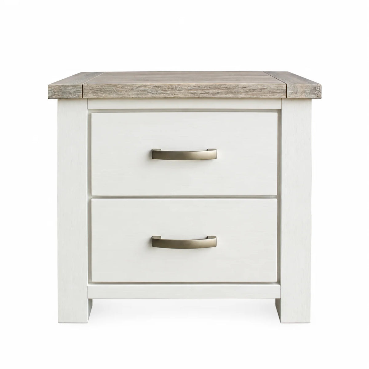 Ashland Solid Pine Bedside Table – White Wash Coastal Style