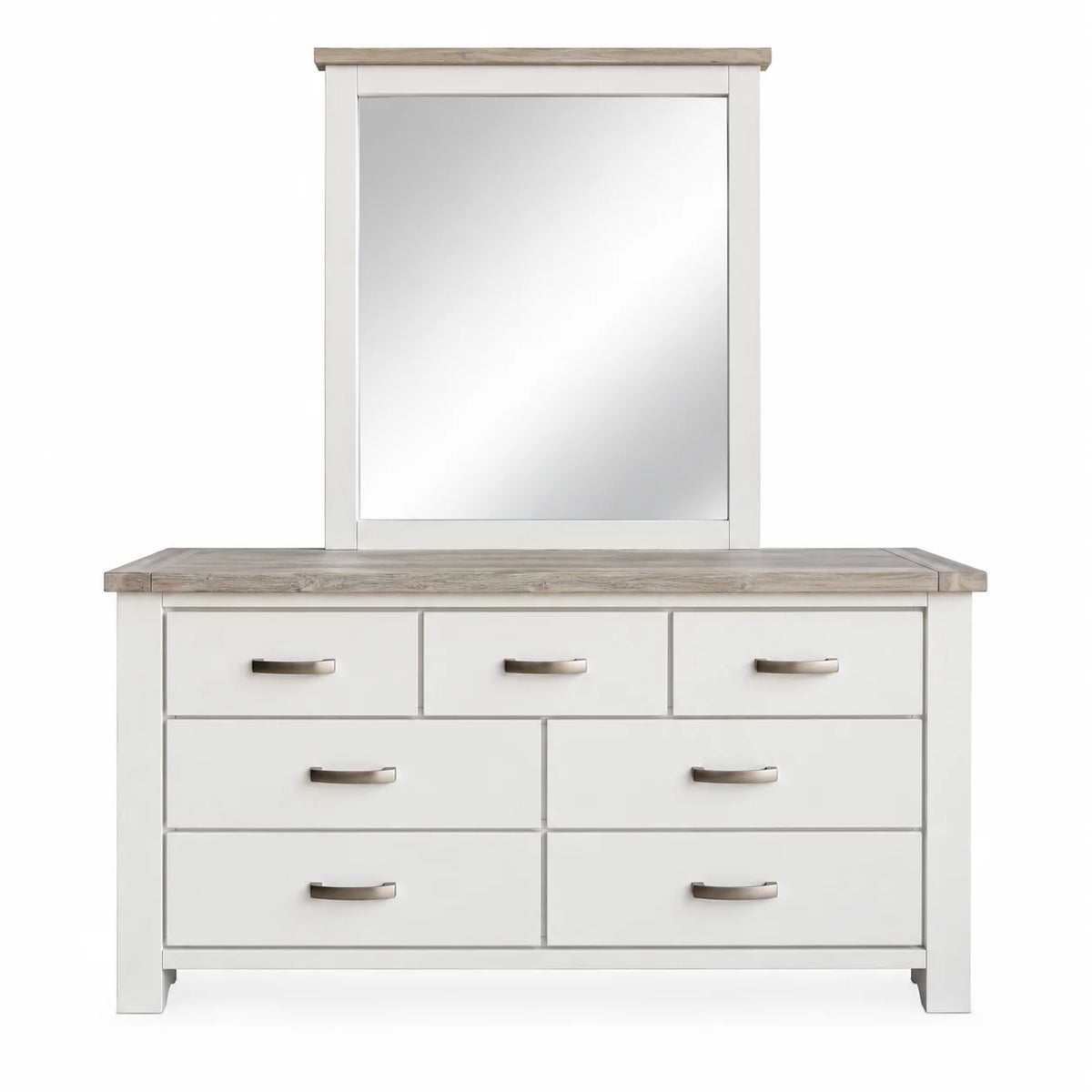 Ashland Solid Wood White Wash Coastal Queen Bedroom Suite