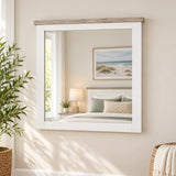 Ashland Solid Pine Dressing Table with Mirror – White Wash Coastal Style