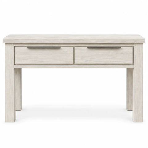 Aspen Solid Wood White Wash 2 Drawer Hall Table