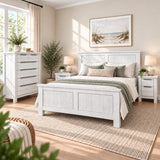 Aspen Solid Wood White Wash Queen Bedroom Suite
