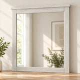 Aspen Solid Wooden White Wash Dressing Table with Mirror