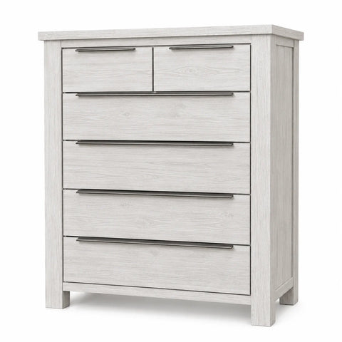 Aspen Solid Wood White Wash 6 Drawers Tallboy