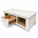 Aspen Solid Wood White Wash Two Drawer Coffee Table