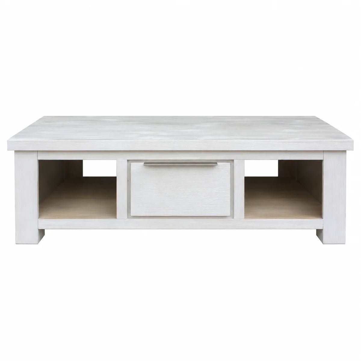 Aspen Solid Wood White Wash Two Drawer Coffee Table